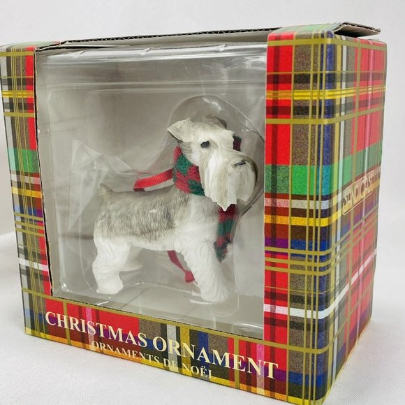 Sandicast Christmas Ornament, Gray Schnauzer Dog Hand Painted Animal - Picture 7 of 10